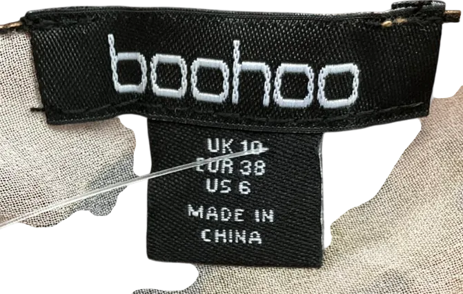 boohoo Brown Chiffon Leopard Belt Buckle Maxi Dress UK 10