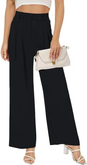 Buauty Wide Leg Dress Pants High Waisted Business Work Casual Pants Suit Long Straight Trousers Dressy Outfits Slacks