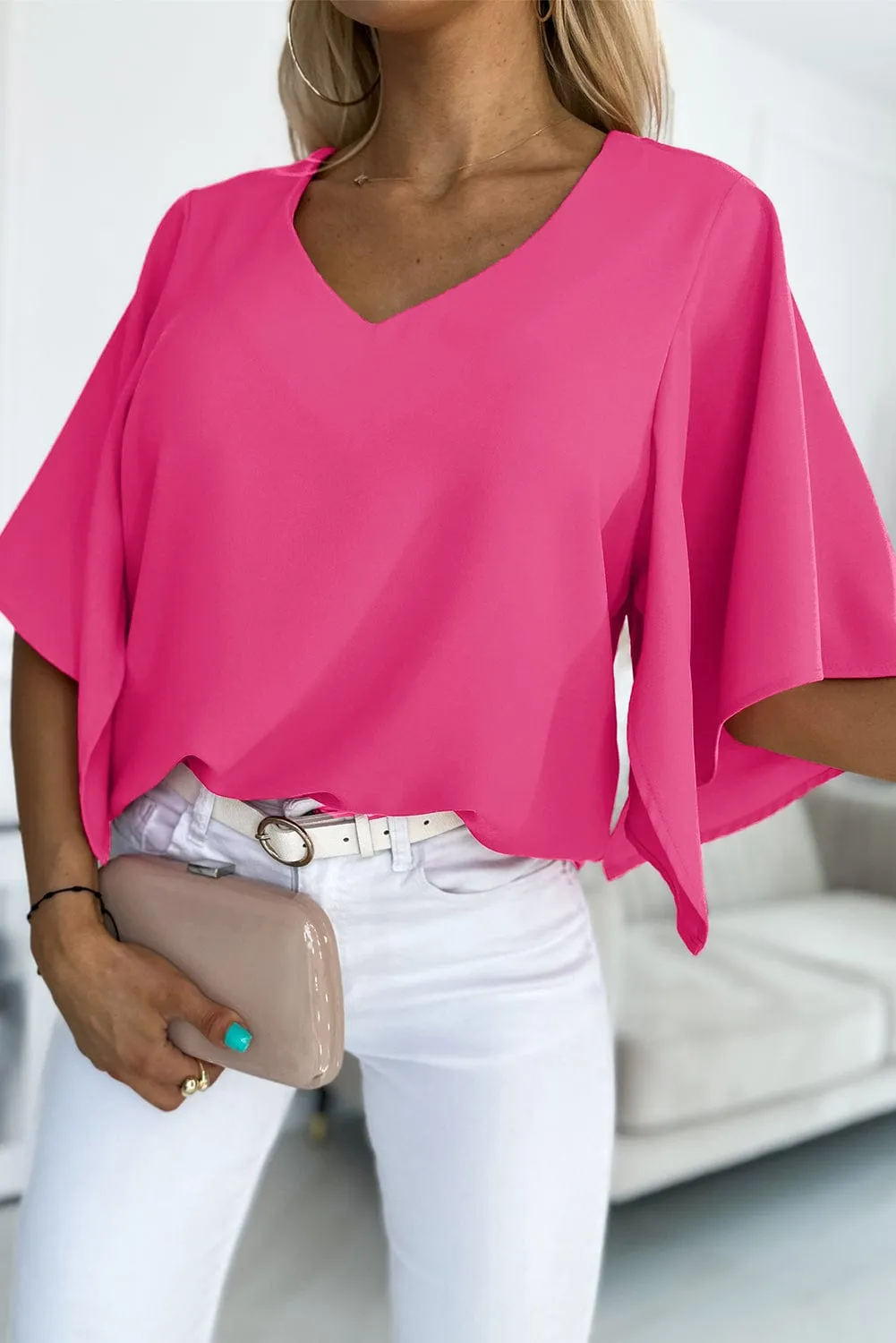Captivating V Neck Blouse