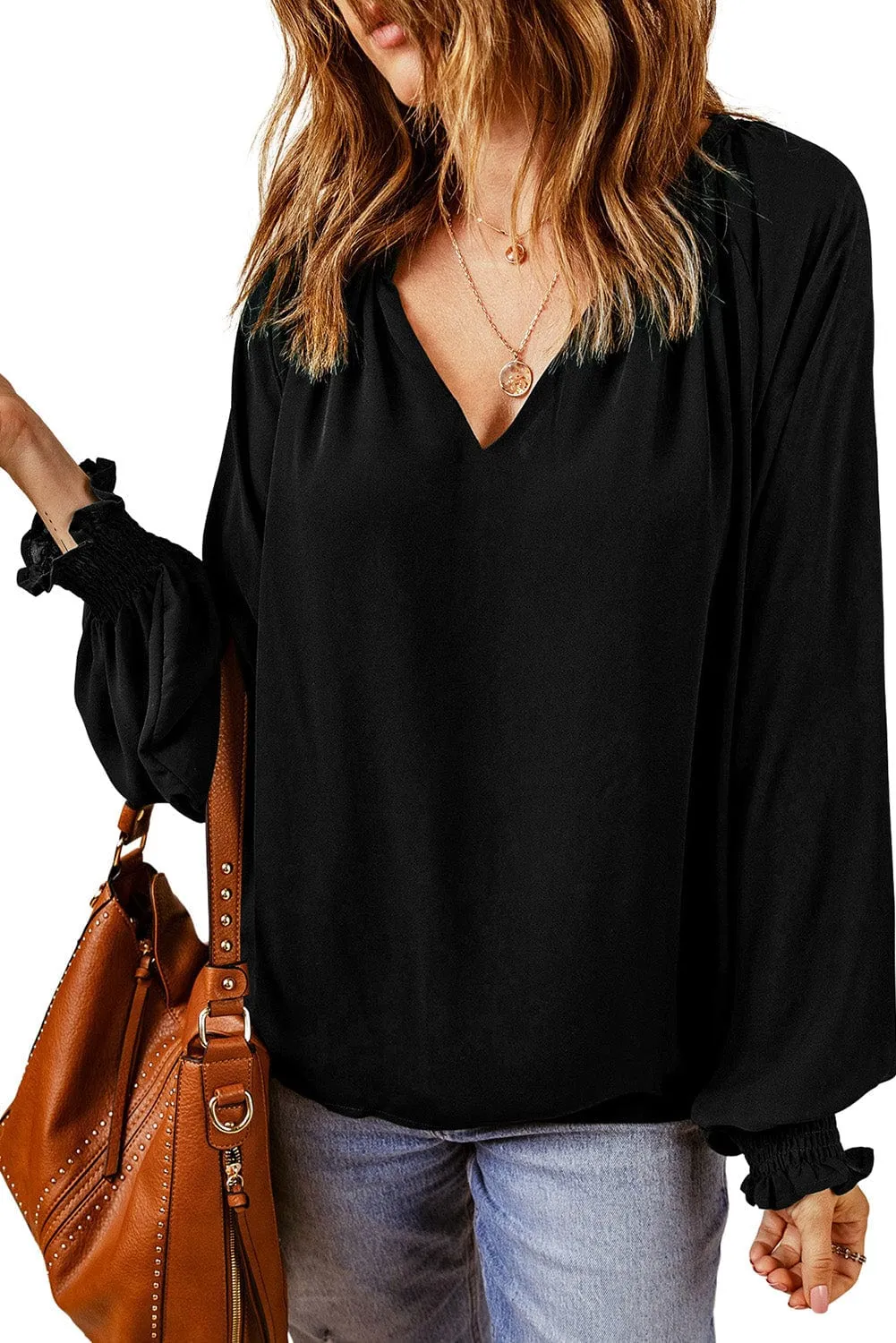 Captivating V Neck Blouse