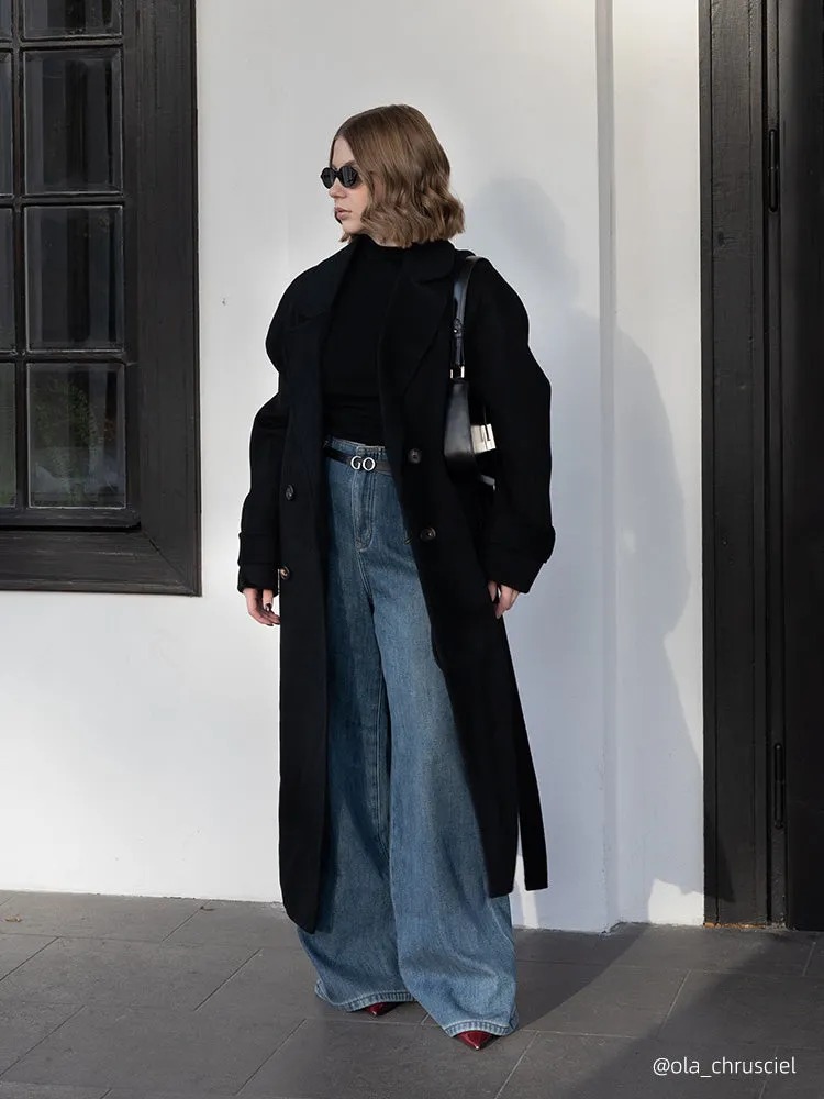 Cashmere And Wool Unisex Wrap Coat