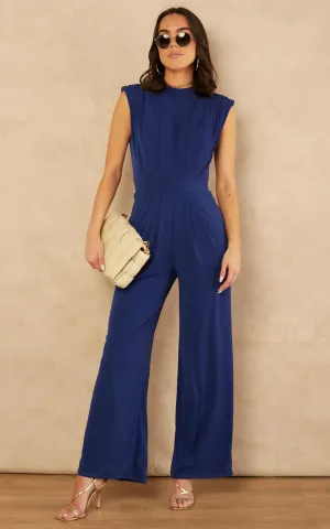 Chloe Elegant Wide Leg Jumpsuit in Sax
