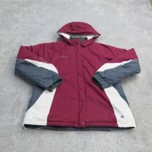 Columbia Jacket Womens Large Pink Full Zip Up Hooded Windbreaker Lightweight