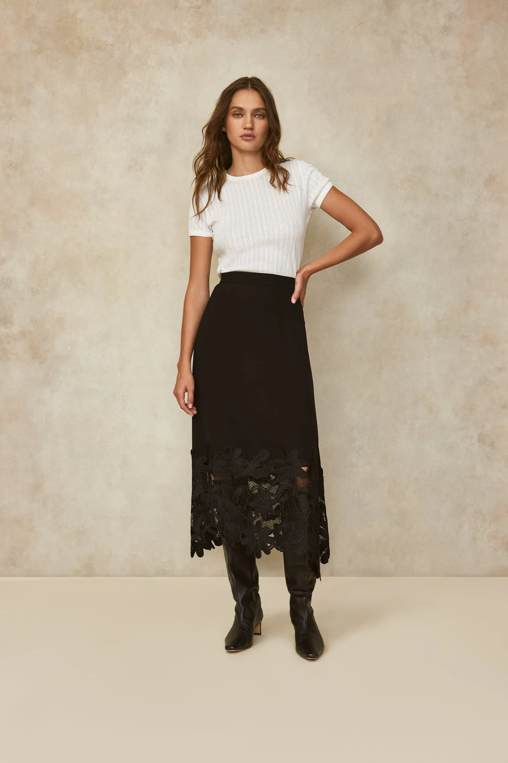 Cotton Pointelle T-Shirt
