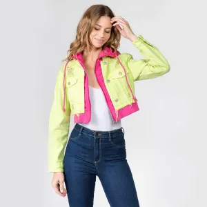 Denim Jackets with Color Hoodies