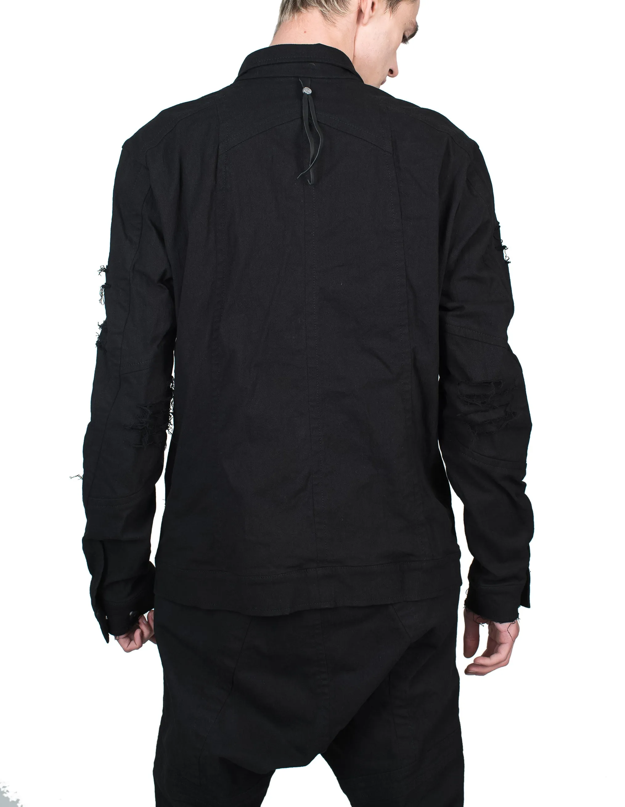 Destroyed Pockets Denim Jacket