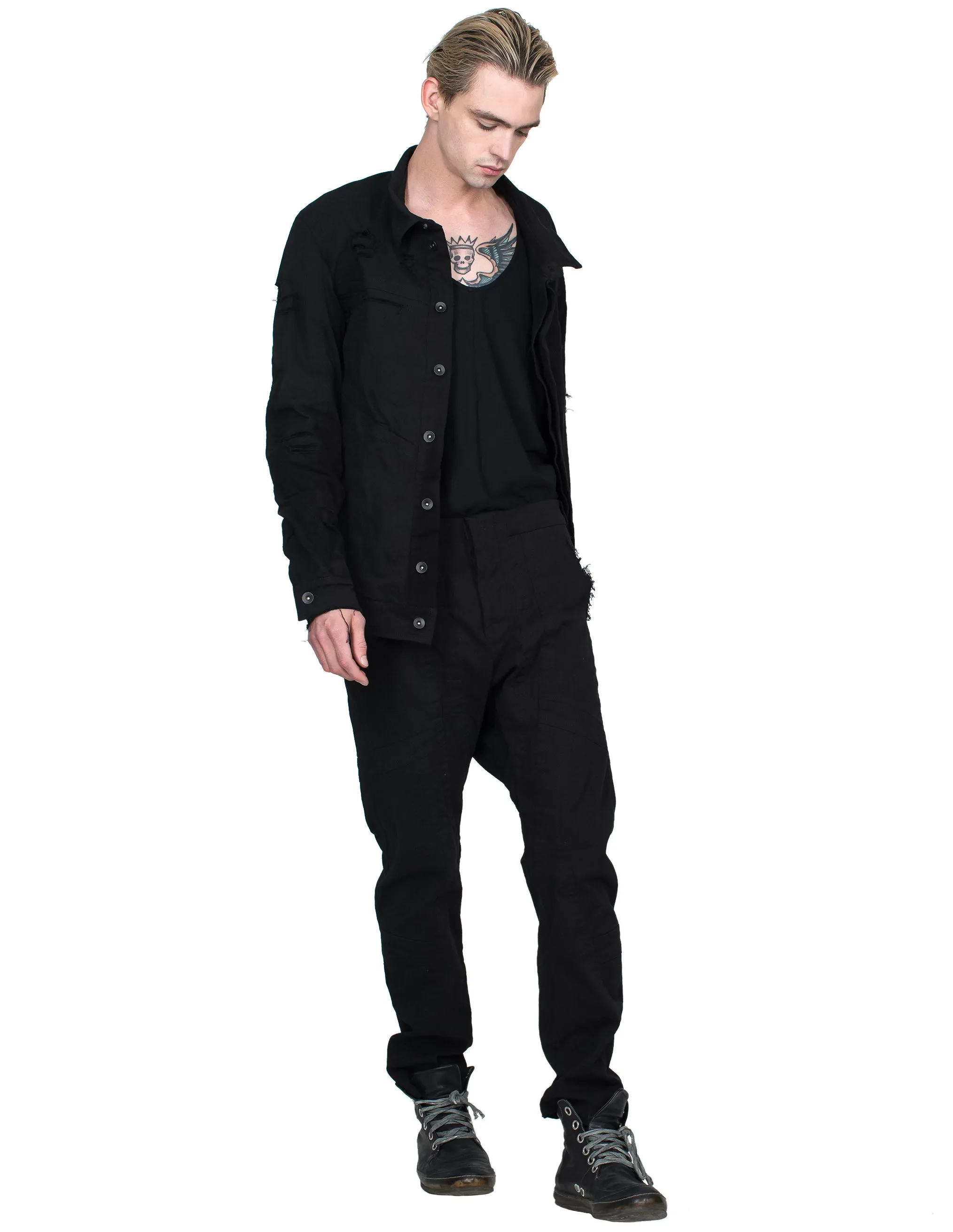 Destroyed Pockets Denim Jacket