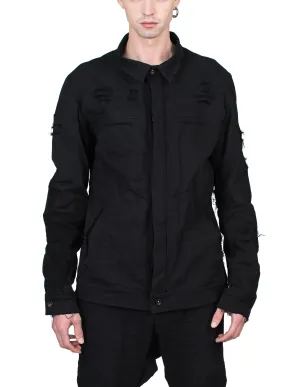 Destroyed Pockets Denim Jacket