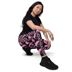DOG BREED LEGGINGS with pockets - BASSET HOUND - HERTTAHOUND - pink