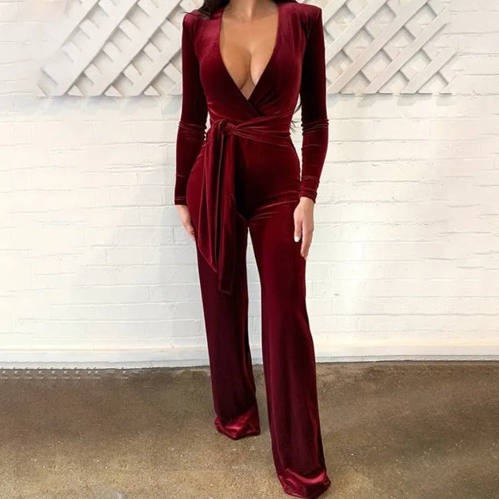 Elegant velvet jumpsuit