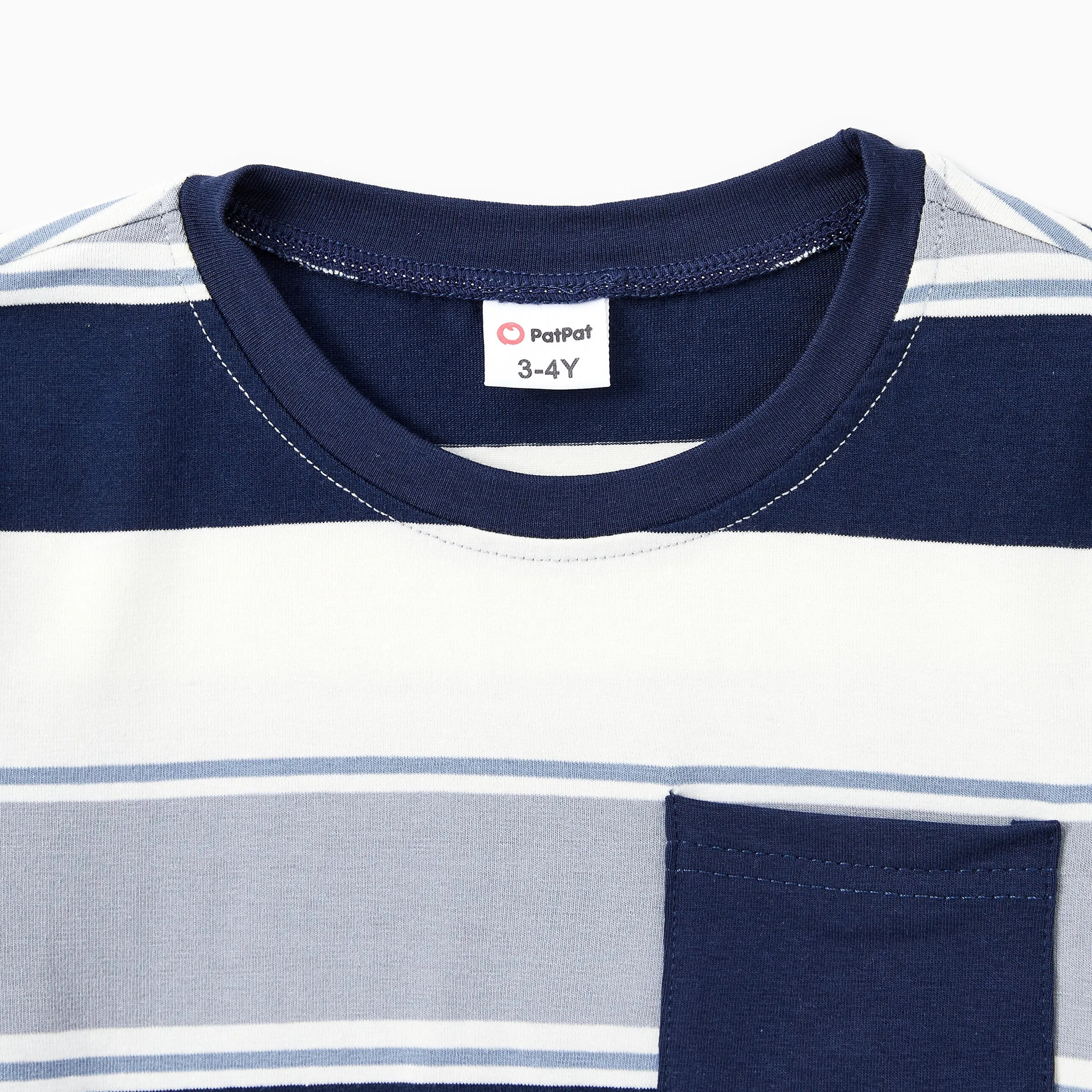 Family Matching Sets Cotton Stripe Short Sleeves Tee or Flutter Sleeves Spliced Floral Pattern Belted Dress