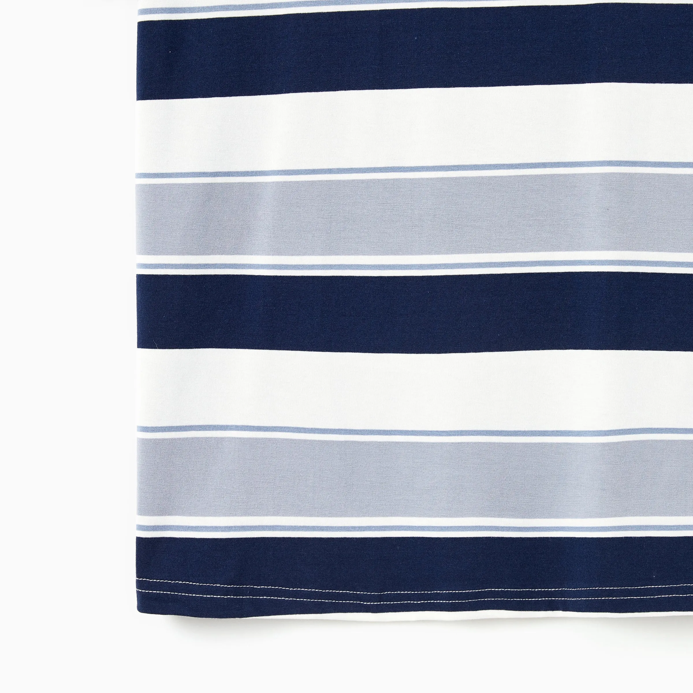 Family Matching Sets Cotton Stripe Short Sleeves Tee or Flutter Sleeves Spliced Floral Pattern Belted Dress