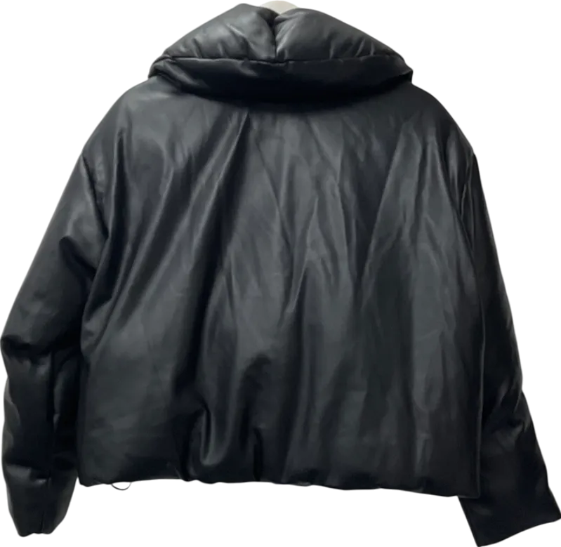 Fashion Nova Black Fashion Finds Faux Leather Puffer Jacket UK S