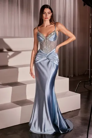 Fitted Satin Embellished Dress