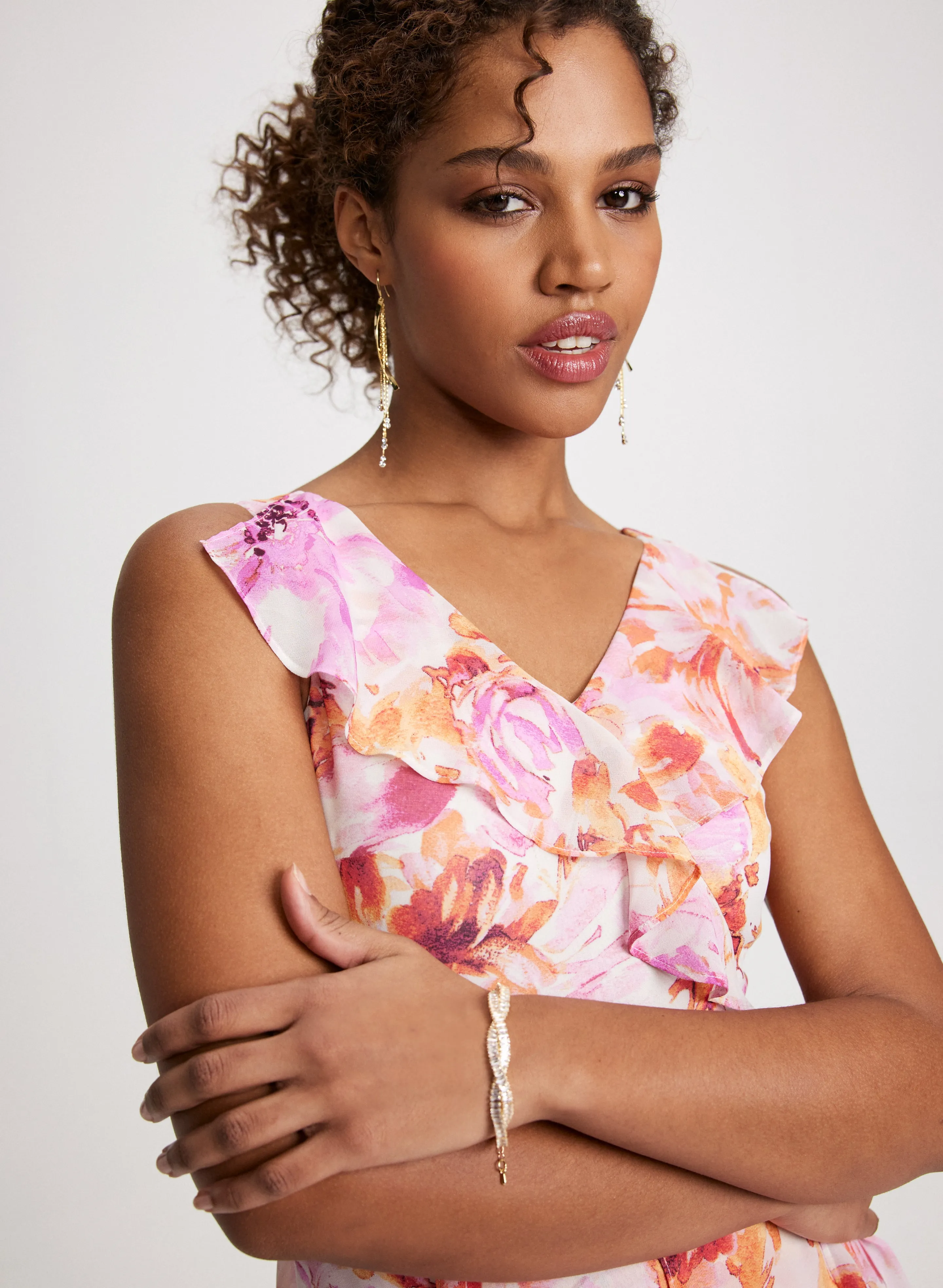 Floral Chiffon Maxi Dress