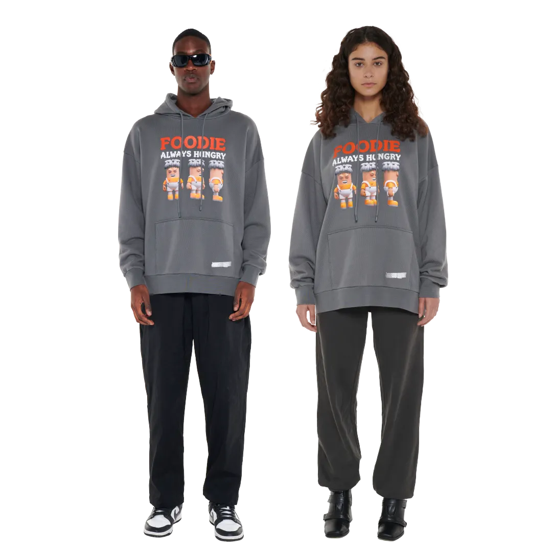Foodie Oversized Hoodie - Grey