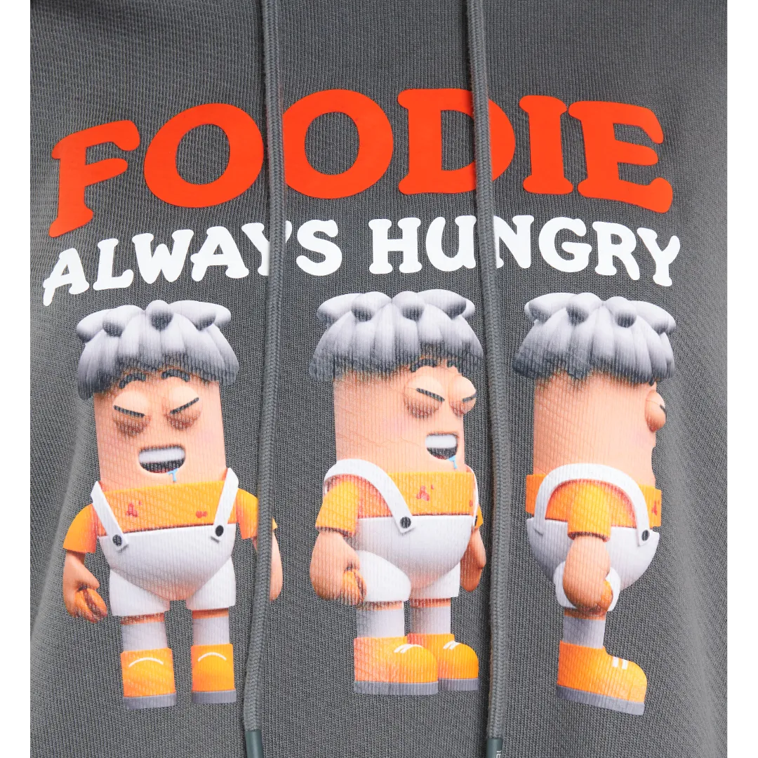 Foodie Oversized Hoodie - Grey