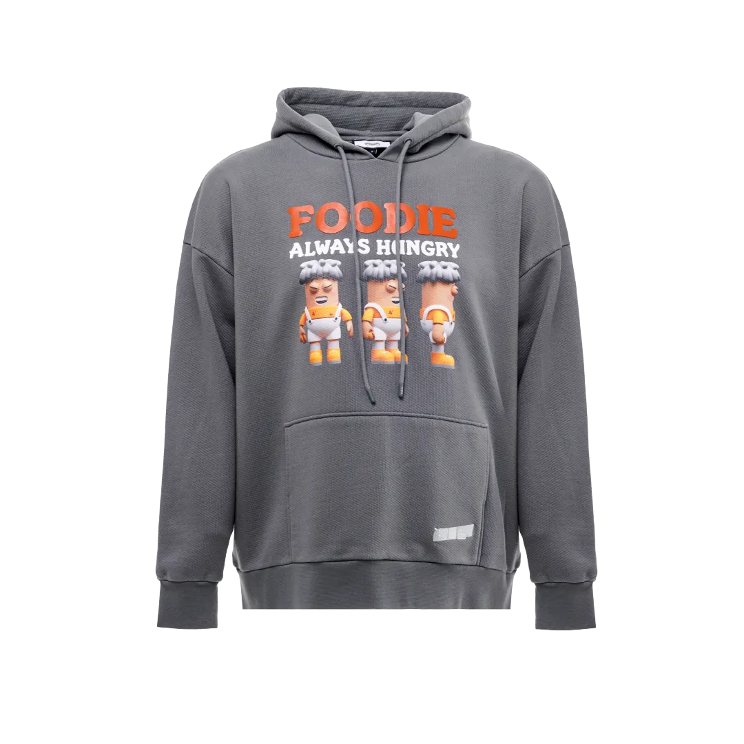 Foodie Oversized Hoodie - Grey