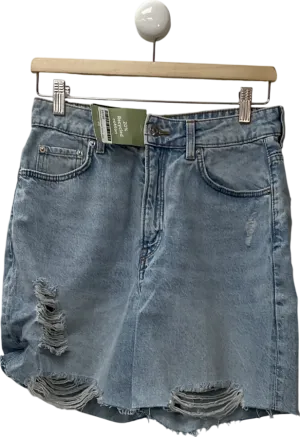 H&M Blue Distressed Denim Shorts UK 12