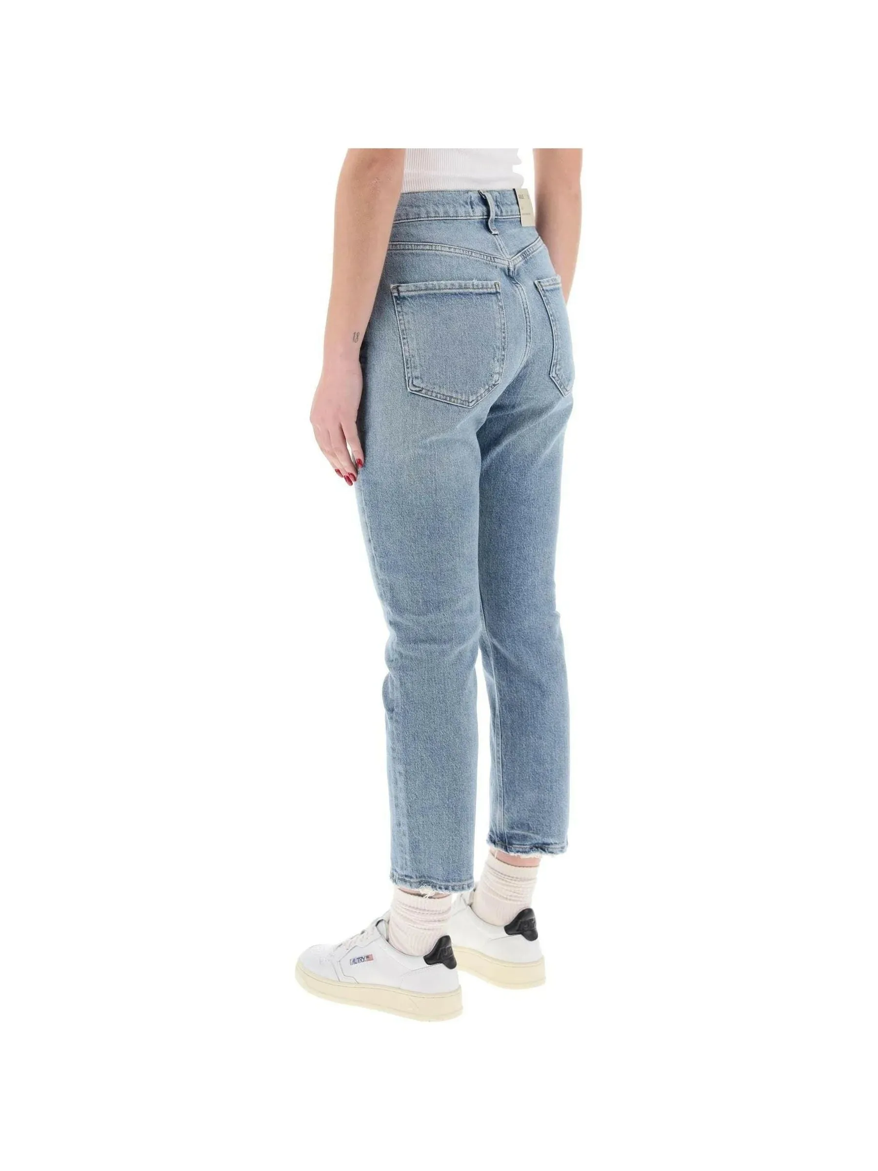 High Rise Straight Cropped Denim Jeans