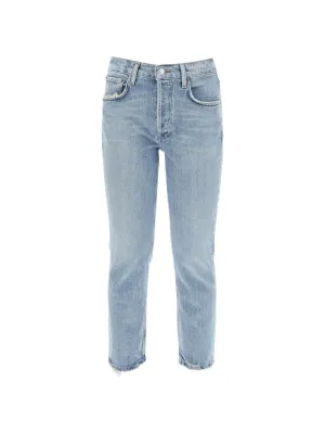 High Rise Straight Cropped Denim Jeans