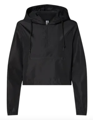Independent Trading Co. - Women's Lightweight Quarter-Zip Pullover Crop Windbreaker