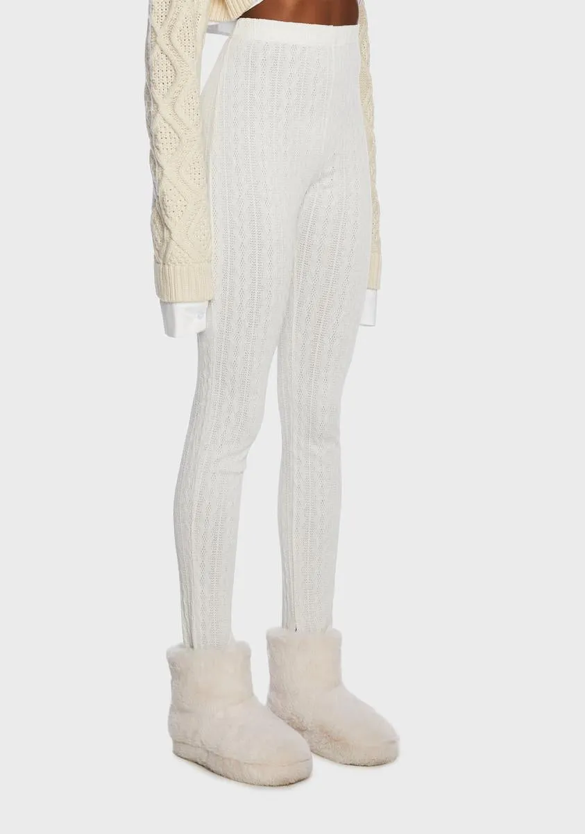 Ivory Turning Pointe Knit Leggings