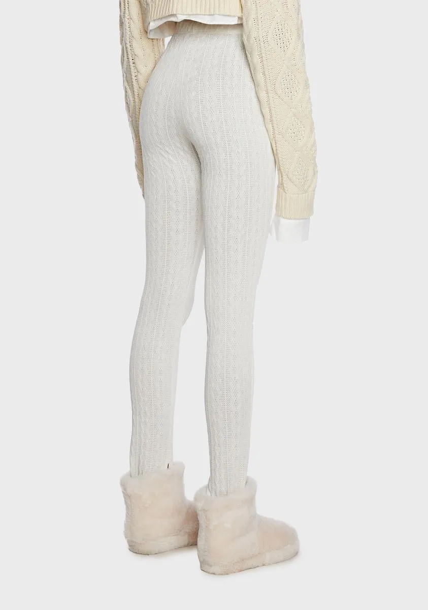 Ivory Turning Pointe Knit Leggings
