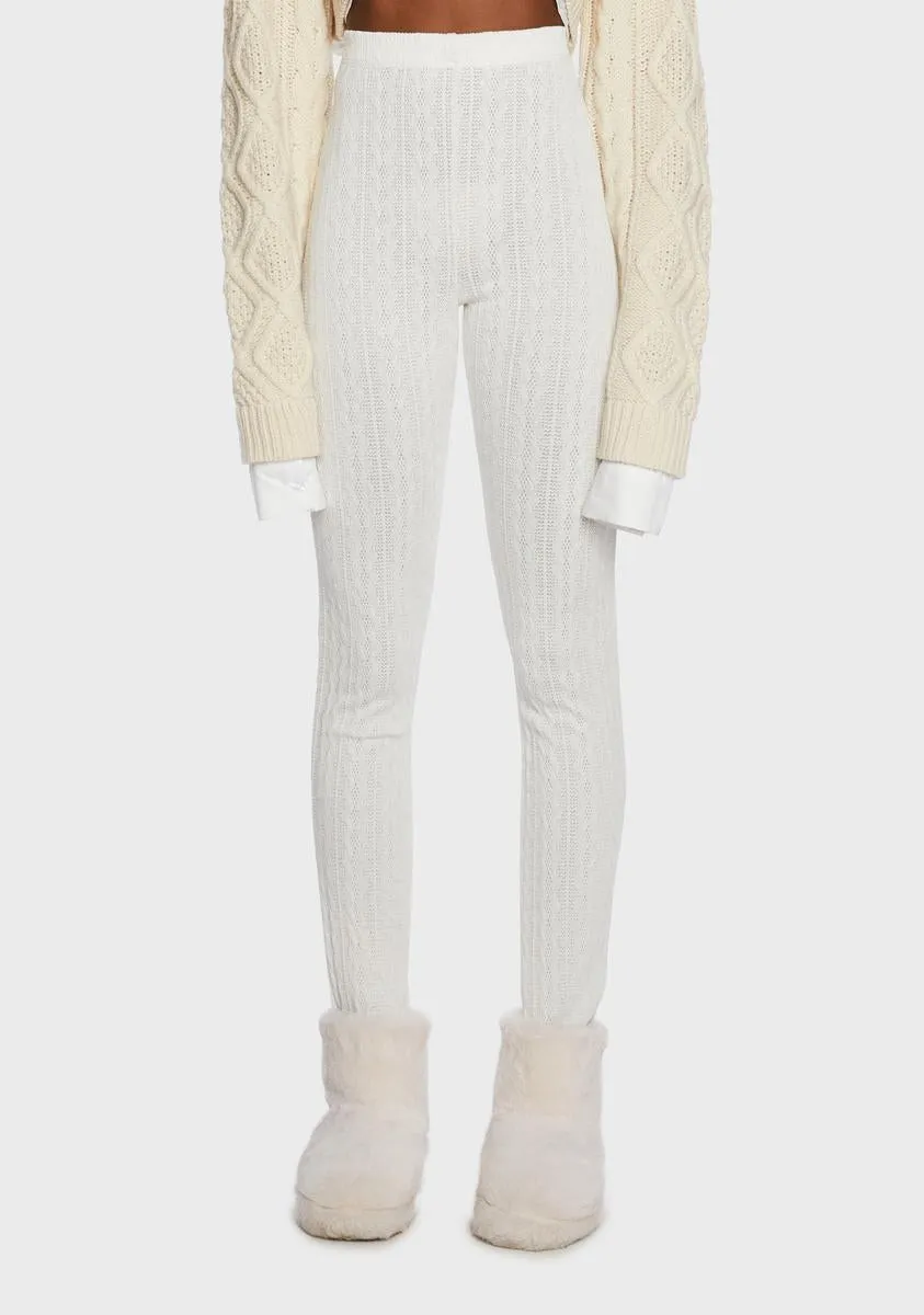 Ivory Turning Pointe Knit Leggings