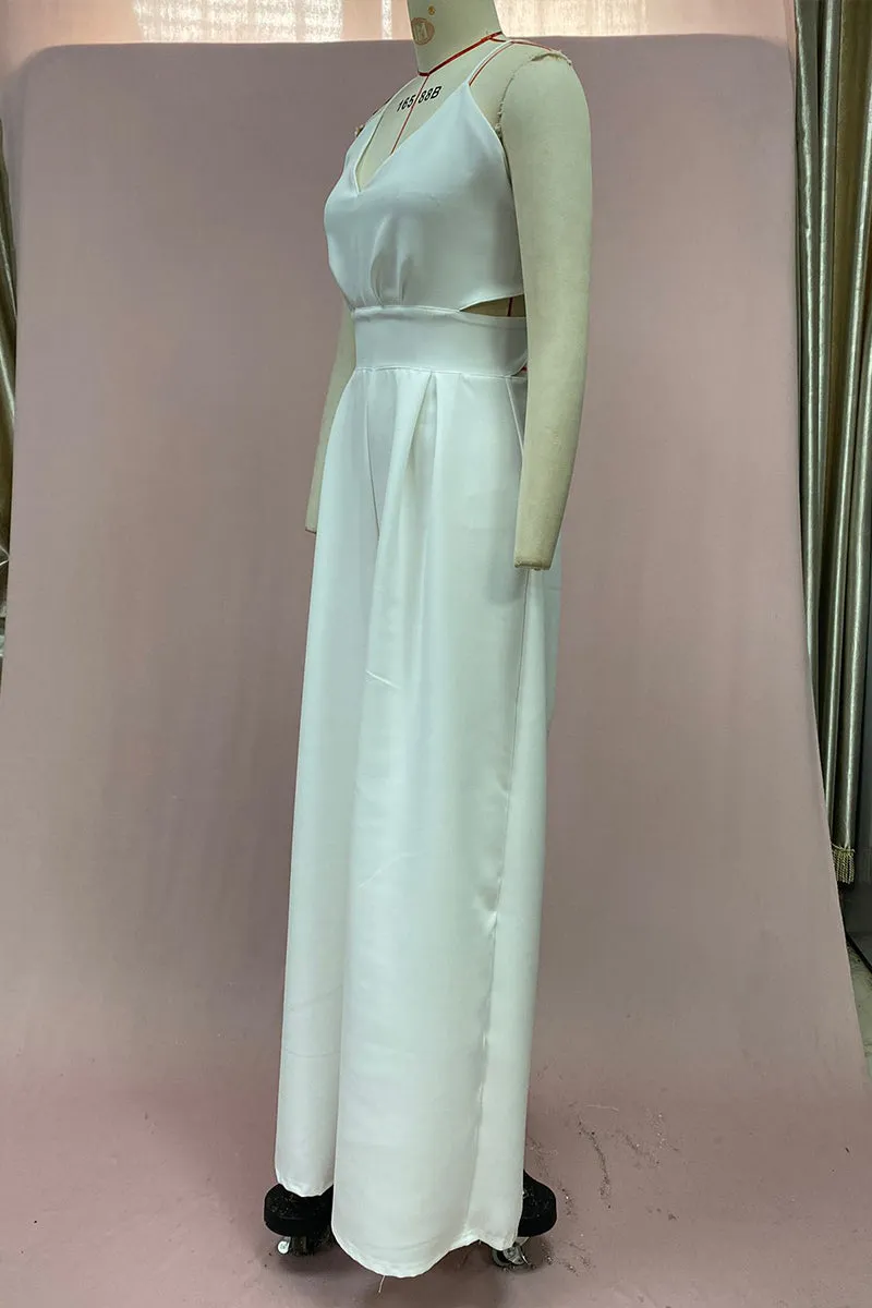 JT3059 Backless Wide Leg Jumpsuits