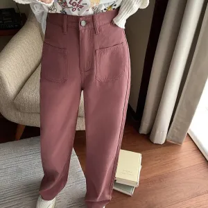 [Korean Style] 4 Color High Rise Wide Leg Straight Jeans