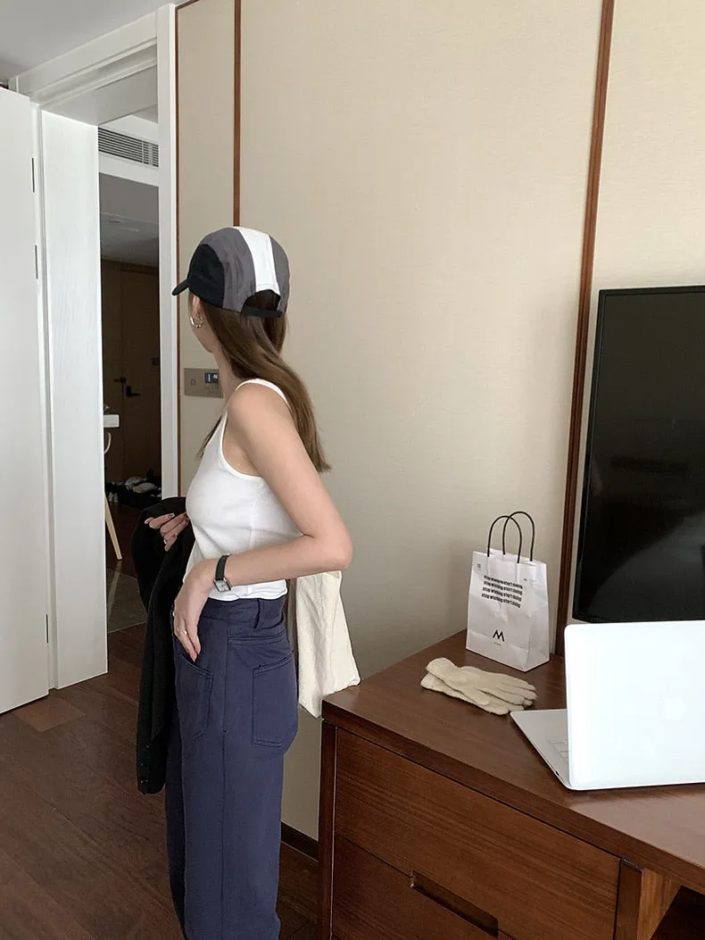 [Korean Style] 4 Color High Rise Wide Leg Straight Jeans