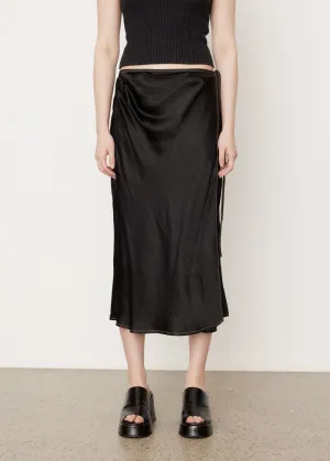 Lala Text Wrap Midi Skirt