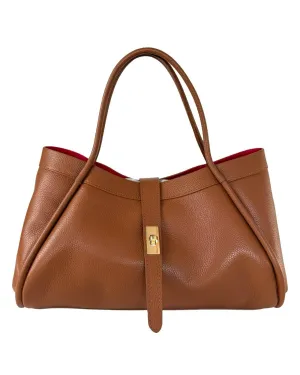 LARGE LEATHER BAGUETTE STYLE TOTE BAG