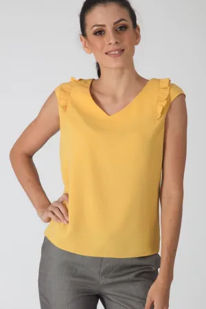 Lemon Ruffle Blouse