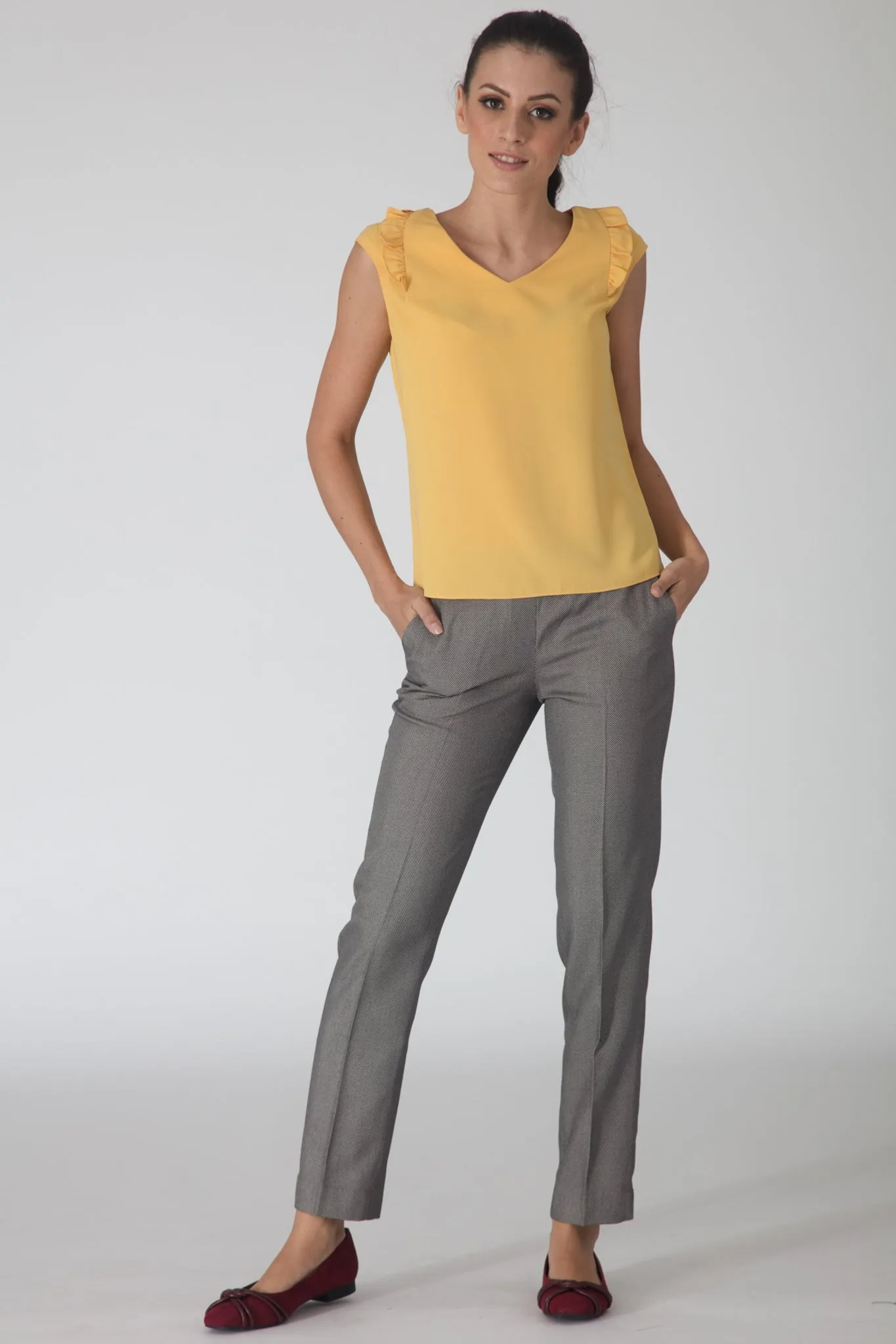 Lemon Ruffle Blouse