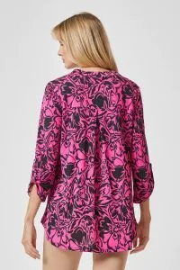 Magenta & Black 3/4 Sleeves Top