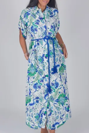 NATALIE DRESS (BLUE PATTERN)
