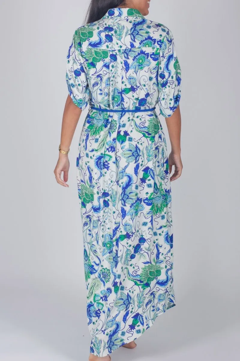NATALIE DRESS (BLUE PATTERN)