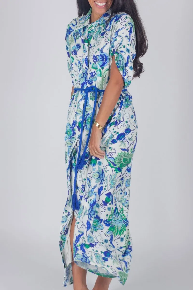 NATALIE DRESS (BLUE PATTERN)