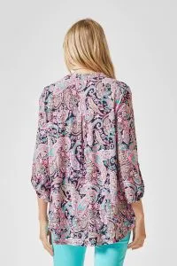 Navy & Pink Paisley 3/4 Sleeves Top