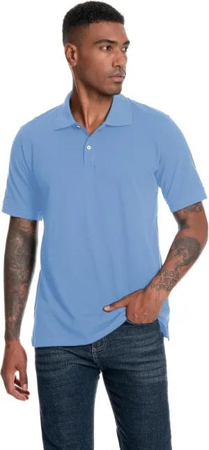 Nutria Mens Polo Shirt Short Sleeve 100% Cotton Pique Moisture Wicking Classic Collared T-Shirt Golf Tennis Casual Relax U09