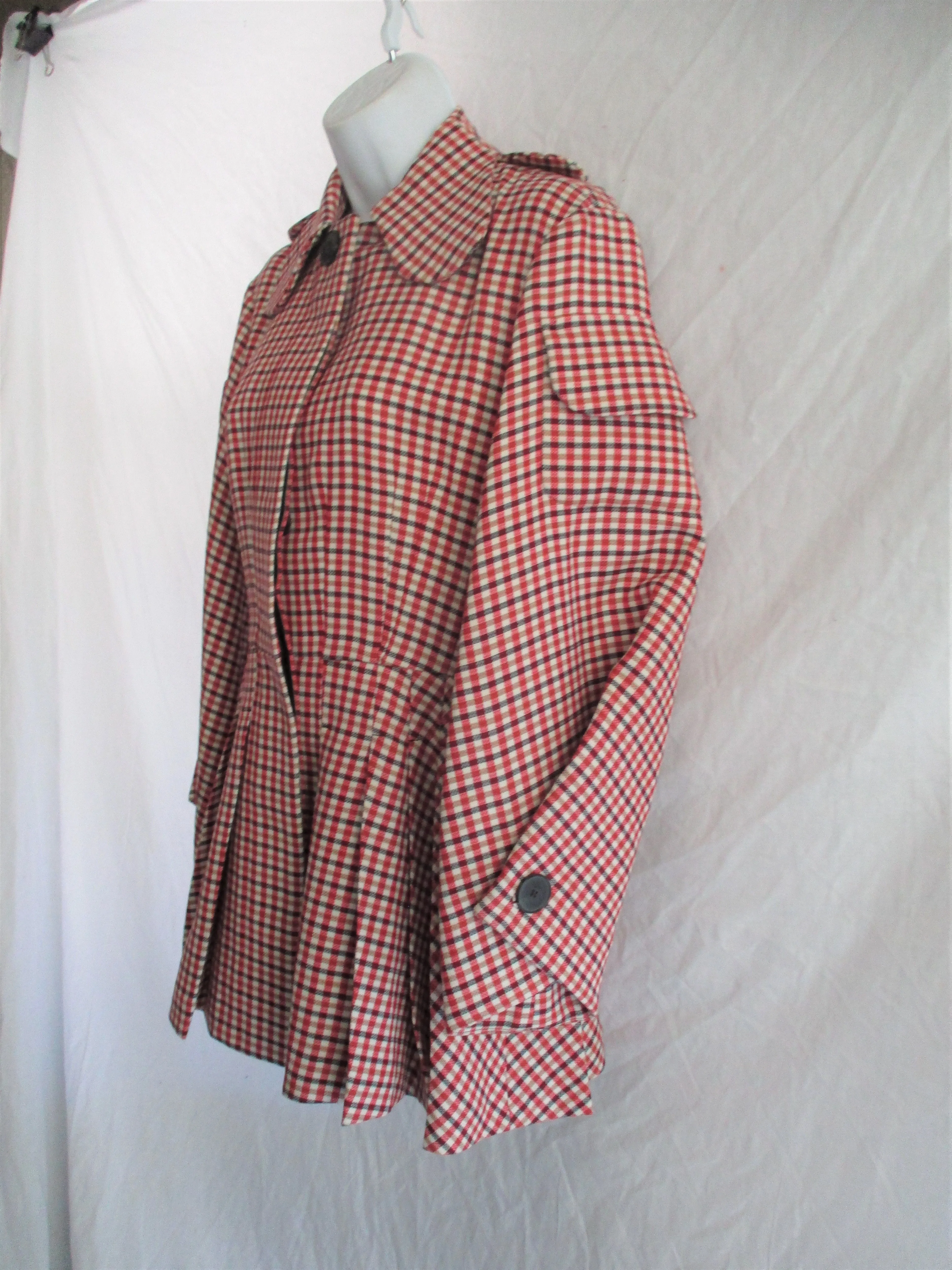 NWT NEW CHRISTIAN DIOR PARIS PLAID CHECK jacket coat Rouge Classic