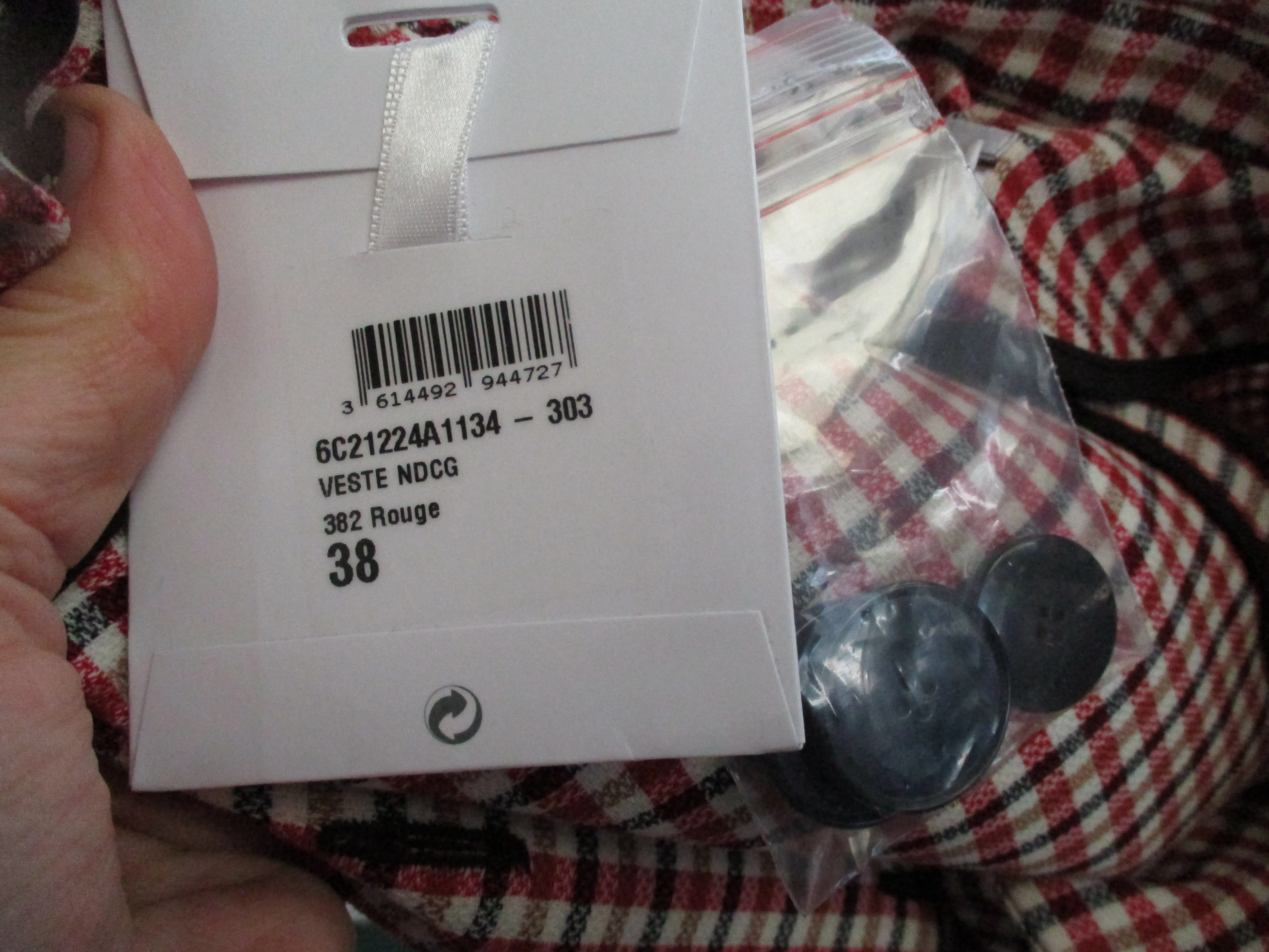 NWT NEW CHRISTIAN DIOR PARIS PLAID CHECK jacket coat Rouge Classic