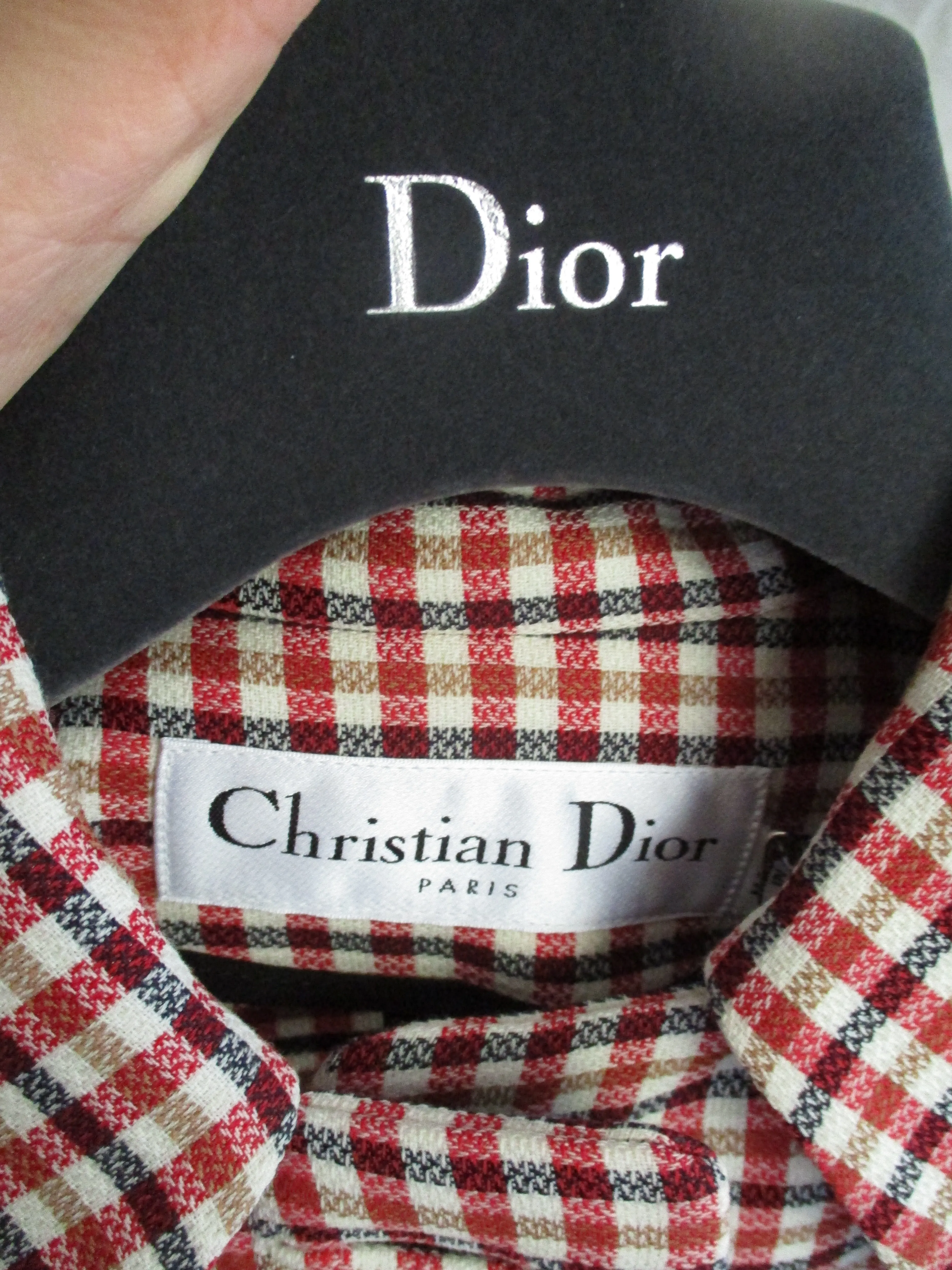 NWT NEW CHRISTIAN DIOR PARIS PLAID CHECK jacket coat Rouge Classic