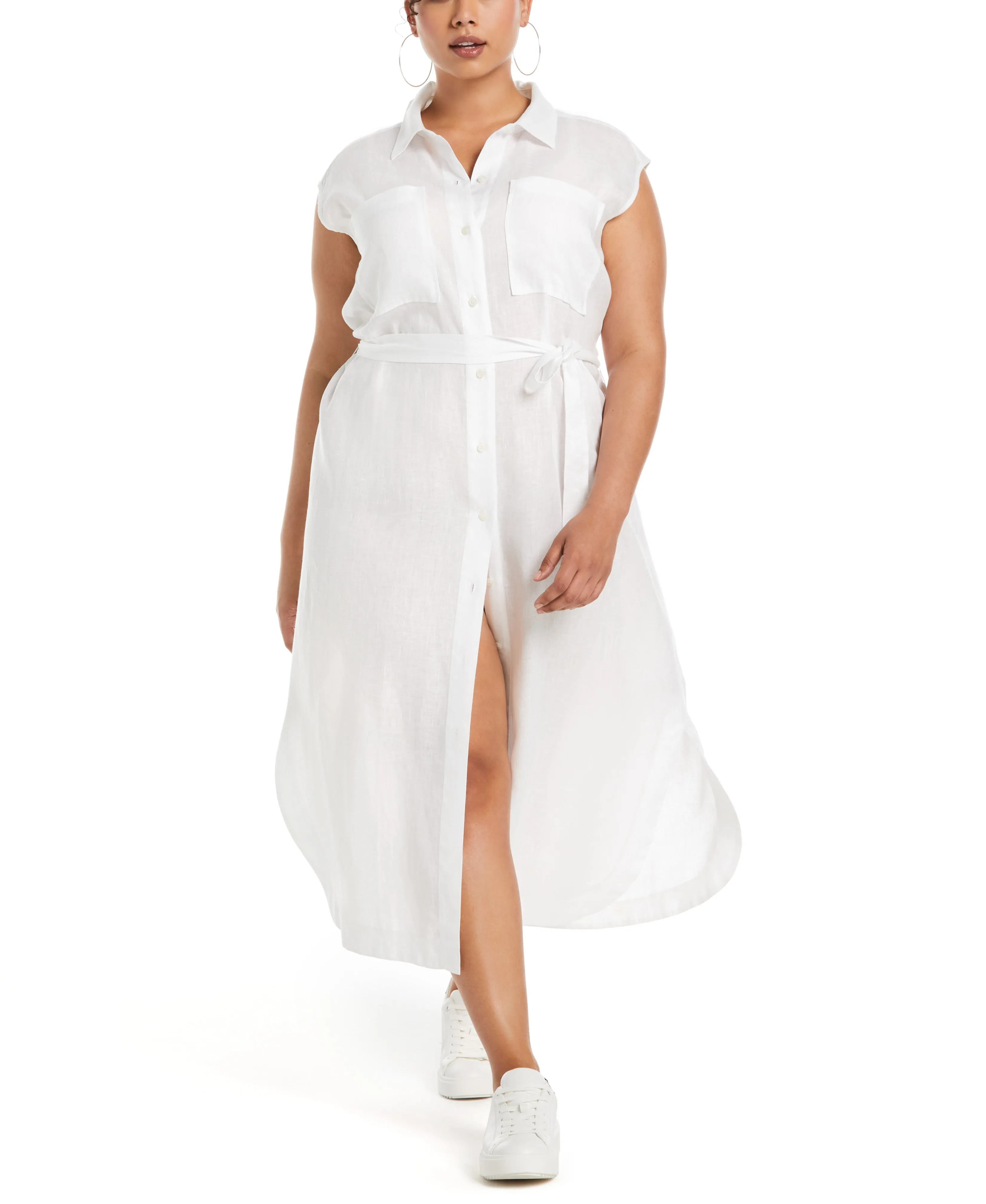 Plus Size Linen Shirtdress