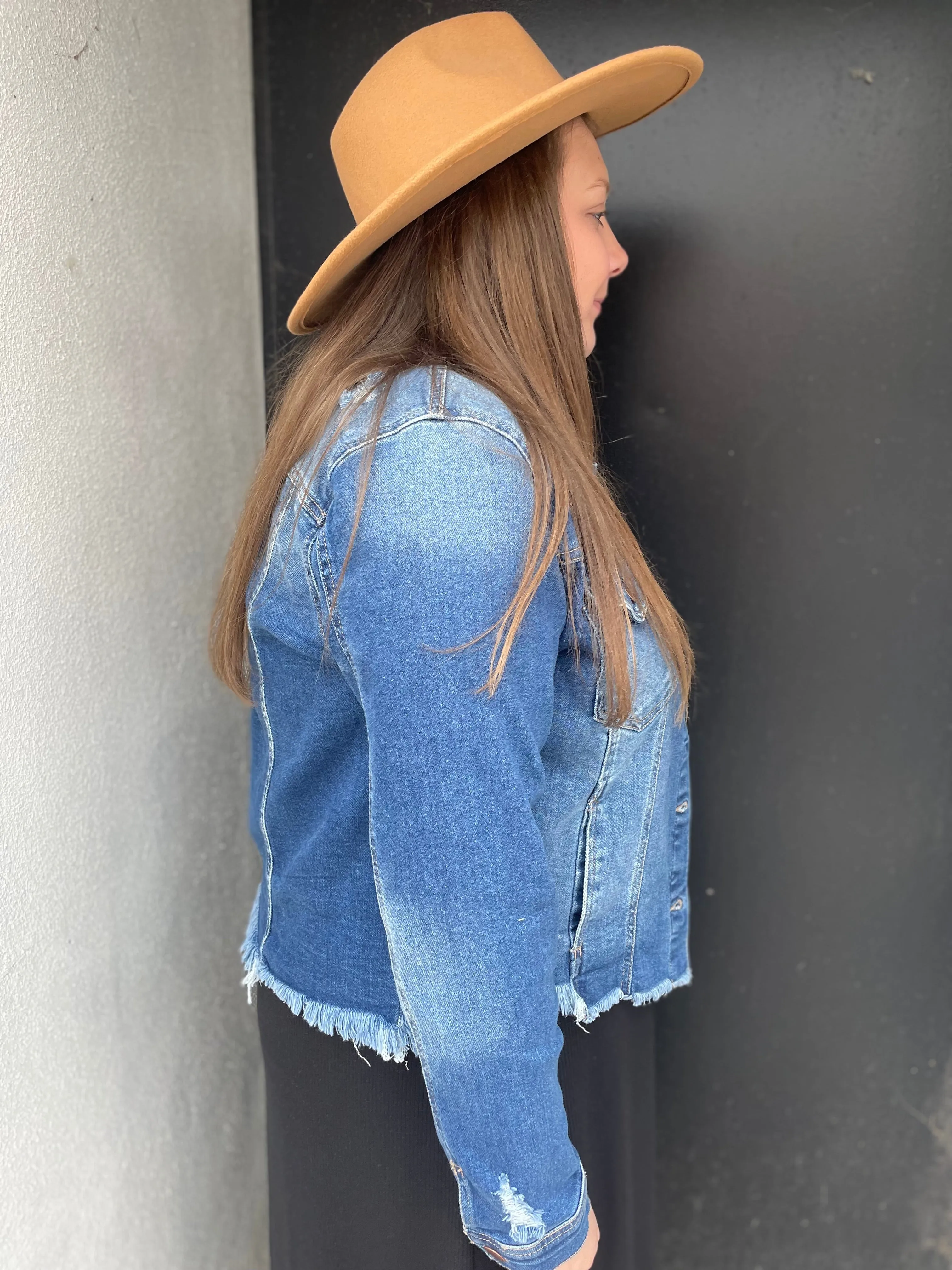 Risen Distressed Vintage Denim Jacket