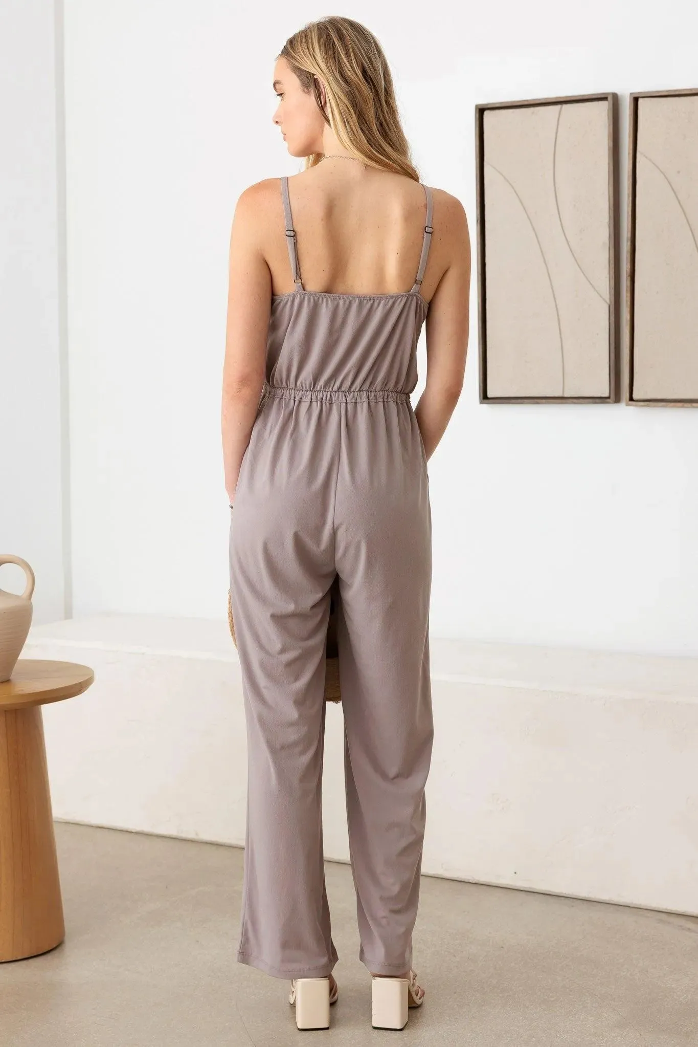 Sleeveless Self Front Tie Jumpsuit
