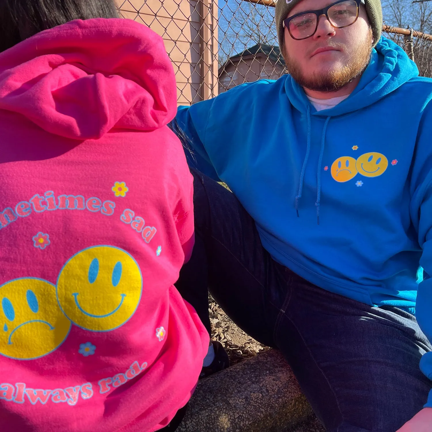 Sometimes Sad Always Rad Hoodie  😊 😔