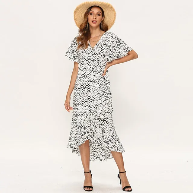 Summer Floral Print Boho Maxi Dress